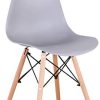 31qpUPGof-L._AC_.jpg WV LeisureMaster Lot de 6 chaises de salle à manger en ABS avec pieds en bois (Gris, 6)