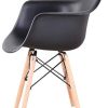 BenyLed Lot de 2 Chaises de Salle à Manger Modernes avec Accoudoir Chaise Latérale avec Pieds en Bois pour Cuisine, Salon, Noir