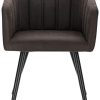 EUGAD Chaises de Salle à Manger Lot de 2 en Tissu Scientifique,Chaise de Loisirs Chaise de café Brun Foncé 0645BY-2