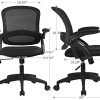 410UsOF3GsS._AC_.jpg COMHOMA Chaise de Bureau Fauteuil Pivotant Siège Ergonomique en Maille Respirant avec Accoudoirs Pliables Fonction Berçante Réglable en Hauteur (Noir)