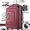 412BzpkQGkL._AC_.jpg Happy Trolley - Lugano Bagage à Main, Bagage de Cabine, Valise, très léger, TSA, 55 cm, 40L, Bourgogne