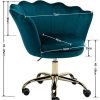 412FQekjW7L._AC_.jpg Wahson Chaise de bureau pivotante en velours Fauteuil de Bureau réglable en hauteur Chaise pour chambre à coucher/coiffeuse (Bleu sarcelle)