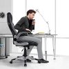 412KX1TQxL._AC_.jpg Yaheetech Fauteuil Gamer Ergonomique Chaise Bureau Accoudoirs Pliables Hauteur Réglable Noir Gris Charge Max 136kg