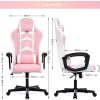 412kUIYjWxS._AC_.jpg IntimaTe WM Heart Chaise Gaming Ergonomique, Siege Gamer Pivotant, Dossier Haut, Assise Rembourrée, Racing Chaise Fauteuil de Bureau avec Appui-tête et Soutien Lombaire Ajustables, Rose
