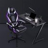 413qsVbLE8L._AC_.jpg Chaise Gaming Violet, Fauteuil Gamer avec Massage, Fauteuil de Jeu PC pour Adultes, Chaise de Bureau Style Racing Grand, Chaise d'ordinateur de gaming avec Accoudoir, Ergonomique Chaise Racing Purple