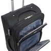 413vyoE5sRL._AC_.jpg Valise Taille Cabine 55cm - ALISTAIR Plume - Toile Nylon Ultra légère et résistante - 4 Roues - Marque française (Noir)