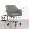 414Sif9RcJL._AC_.jpg SONGMICS Fauteuil de bureau, Chaise pivotante confortable, Siège ergonomique, réglable en hauteur, charge 120 kg, cadre enacier, tissu imitation lin, pour bureau, Gris OBG019G01