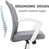 415jnzuCdL._AC_.jpg Hbada Chaise de Bureau à roulettes, Fauteuil Pivotant de Conception Ergonomique, Siège en Tissu Respirant pour Maison et Bureau, Hauteur Réglable, Blanc