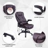 41726cK9oL._AC_.jpg HOMCOM Fauteuil de Bureau Direction pivotant massant Chauffant électrique revêtement synthétique Chocolat