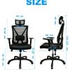 417EqSlDZMS._AC_.jpg Aiivsit Chaise de Bureau Ergonomique Fauteuil Bureau Support Lombaire réglable Pieds Amovibles Appuie-tête réglable 2D Fonction d'inclinaison verrouillable, Capacité Maximale 150kg