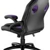 TecTake 800770 Chaise Fauteuil Siège de Bureau Hauteur Réglable Sportive Gamer - diverses Couleurs au Choix - (Noir-Pourpre | No. 403460)