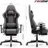 4180ylucHL._AC_.jpg IntimaTe WM Heart Chaise Gaming, Fauteuil Gaming en Tissu avec Repos-Pieds Racing Chaise de Bureau Ergonomique,Siège Pivotant Haut Dossier Inclinable(Gray C)