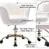 418P5692N3L._AC_.jpg Wahson Chaise de bureau pivotante en fausse fourrure Fauteuil de Bureau réglable en hauteur Chaise pour chambre à coucher/coiffeuse (Blanc, Fourrure)