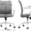 419I4snXakL._AC_.jpg Hbada Chaise de Bureau à roulettes, Fauteuil Pivotant de Conception Ergonomique, Siège en Tissu Respirant pour Maison et Bureau, Hauteur Réglable, Blanc