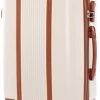 FERGÉ Lot de 3 valises rigides à 4 roulettes doublées Milano Ensemble de Bagages, Ultra léger, empilables mallete Trolley Voyage Beige