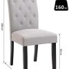 41ALRU7XRML._AC_.jpg HOMCOM Lot de 2 chaises de Salle à Manger Chaise de cuicine Grand Confort Pieds en Bois Lin 47 x 55 x 100 cm
