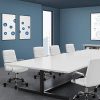 41AwRKzYXPL._AC_.jpg Yaheetech Chaise de Bureau Ergonomique Fauteuil de Bureau Cuir PU avec Siège Dossier Rembourré Hauteur Réglable Inclinable Pivotantes Blanche