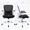 41BAKrEGoPL._AC_.jpg Komene Chaise de Bureau Ergonomique Fauteuil de Ordinateur Portable Avec Accoudoir Rabattable Chaise Pivotante avec Accoudoirs Ajustables et Support Lombaire Réglable en Blanc.