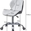41BGQjgQjIL._AC_.jpg LEMROE Chaises de Bureau Ergonomique, Fauteuil pivotant,Cuir PU, Chaise de Maison,réglable Tabouret pivotant avec Dossier Cuir PU (Blanc + Noir, 1 PC)