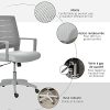 41BnvTfPDZS._AC_.jpg Chaise de bureau ergonomique hauteur réglable pivotante 360° revêtement maille gris