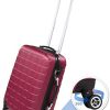 TecTake Set de 3 valises de Voyage de ABS | avec Serrure à Combinaison intégrée | poignée télescopique | roulettes 360° - diverses Couleurs au Choix (Bordeaux| no. 402670)