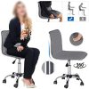 Yaheetech Chaise de Bureau sans Accoudoir à Dossier Bas Fauteuil de Bureau Travail à roulettes Assise Réglable Chaise d'Ordinateur 120 kg Chaise pour Chambre Gris