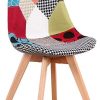 41HMx6iD4CL._AC_.jpg N/A Lot de 2 chaises de salle à manger tapissées patchwork rétro salle à manger cuisine chambre chaise de bureau (avec pieds en hêtre massif)