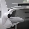 41HwIErD4L._AC_.jpg Chaise de bureau tissu lin hauteur réglable pivotante 360° accoudoirs relevables support lombaires réglable gris