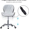 41Indx7ZQUL._AC_.jpg LEMROE Chaises de Bureau Ergonomique, Fauteuil pivotant,Cuir PU, Chaise de Maison,réglable Tabouret pivotant avec Dossier Cuir PU (Blanc + Noir, 1 PC)
