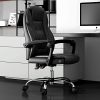 41IufL3sf3L._AC_.jpg Hbada Chaise de Bureau avec Dossier et Coussin Ergonomiques, Fauteuil en Similicuir avec Fonction Inclinable, Siège Pivotant pour Maison ou Bureau, Hauteur Réglable, Noir sans Repose-Pied