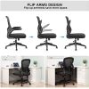 41JfQAA8GEL._AC_.jpg Hbada Chaise de Bureau avec Accoudoirs Pliables et Support Lombaire, pour Étude ou Travail, Fauteuil d'Ordinateur Ergonomique, Siège Pivotant en Maille Respirante, Hauteur Réglable, Noir