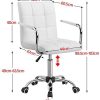 Yaheetech Chaise de Bureau Blanche avec Roues Pivotantes en éco-Cuir Fauteuil de Bureau avec Accoudoirs Amovibles pour Chambre Studio Hauteur Réglable