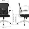 41KFmIQAVcL._AC_.jpg Hbada Chaise de Bureau avec Accoudoirs Pliables et Support Lombaire, pour Étude ou Travail, Fauteuil d'Ordinateur Ergonomique, Siège Pivotant en Maille Respirante, Hauteur Réglable, Blanc