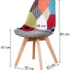 41LCnY4SkpL._AC_.jpg N/A Lot de 2 chaises de salle à manger tapissées patchwork rétro salle à manger cuisine chambre chaise de bureau (avec pieds en hêtre massif)