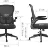 41Lwry2Z6UL._AC_.jpg Hbada Chaise de Bureau avec Accoudoirs Pliables et Support Lombaire, pour Étude ou Travail, Fauteuil d'Ordinateur Ergonomique, Siège Pivotant en Maille Respirante, Hauteur Réglable, Noir