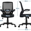 41Ly66HeiOL._AC_.jpg Yaheetech Chaise de Bureau Ergonomique Fauteuil de Direction en Maille Fauteuil pour Ordinateur avec Accoudoirs Pliables Dossier Inclinable Hauteur Réglable à Roulettes Noir