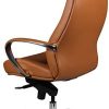 41N1XnJgLyL._AC_.jpg FineBuy Design Chaise de Bureau Caramel Fauteuil de Direction Pivotant avec Accoudoirs | Chaise Tournante Ergonomique Appui-tête | Cuir Véritable - Réglable en Hauteur - Capacité de Charge 120 kg
