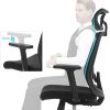 41NJdfXa78L._AC_.jpg SONGMICS Fauteuil de bureau, Chaise de bureau en toile, Siège ergonomique, pivotant à 360°, support lombaire réglable, appui-tête, accoudoirs, inclinaison du dossier jusqu’à 120°, Noir OBN55BK