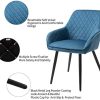 41NK89NrI8L._AC_.jpg Sigtua Lot de 2 Chaises De Salle à Manger, Chaise De Salle à Manger Rembourrée en Velours avec Accoudoir Et Dossier (Blu, Velours)