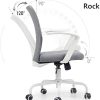 41NRDMAtQFL._AC_.jpg Hbada Chaise de Bureau à roulettes, Fauteuil Pivotant de Conception Ergonomique, Siège en Tissu Respirant pour Maison et Bureau, Hauteur Réglable, Blanc
