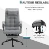 41NoJqgZJRL._AC_.jpg Fauteuil de bureau manager capitonné chaise de bureau inclinable réglable ergonomique repose-pied rétractable tétière lin gris