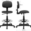 41Nw9OwhfkL._AC_.jpg SONGMICS Fauteuil de bureau, Chaise en toile, Siège ergonomique, Tabouret, avec repose-pieds réglable, pivotant à 360°, charge 120 kg, Noir OBN027B01