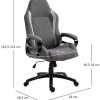 41OYweg72YL._AC_.jpg Fauteuil de Bureau Massant Chaise Pivotant Hauteur Réglable Grand Confort 6 Points de Massage avec Télécommode 64 x 68,5 x 116,5-124 cm Gris