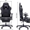 41P2edLZAsS._AC_.jpg Autofull Chaise Gaming Fauteuil Gamer Ergonomique Chaise Gamer Cuir PU Chaise De Bureau, Hauteur D'assise et Inclinaison du Dossier Réglables,Appui-tête et Support lombair, Repose-Pieds,Noir