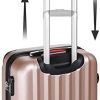 Set de 4 valises rigides M/L/XL et Vanity Rose-Or Coque ABS Ensemble Bagages - Pieds antidérapants 2 poignées 4 roulettes Compartiments - Malle Voyage