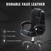 41QByUOSCKL._AC_.jpg VONLUCE Chaise de Bureau avec Massage, Fauteuil de Bureau Pivotante, Chaise en Cuir PU avec Fonction Massage Réglable en Hauteur (sans Repose-Pieds)
