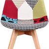 41Qh1MXeL6L._AC_.jpg N/A Lot de 2 chaises de salle à manger tapissées patchwork rétro salle à manger cuisine chambre chaise de bureau (avec pieds en hêtre massif)