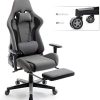 41R0f510EpL._AC_.jpg IntimaTe WM Heart Chaise Gaming, Fauteuil Gaming en Tissu avec Repos-Pieds Racing Chaise de Bureau Ergonomique,Siège Pivotant Haut Dossier Inclinable(Gray C)