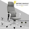 41R871CacS._AC_.jpg Chaise de bureau tissu fauteuil bureau massant coussin lombaire intégré hauteur réglable pivotante 360° gris