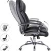 41ReFWS7jaL._AC_.jpg SONGMICS Fauteuil de Bureau, Large Assise rembourrée, avec Appui-tête, Hauteur réglable, Ergonomique, Noir OBG57B